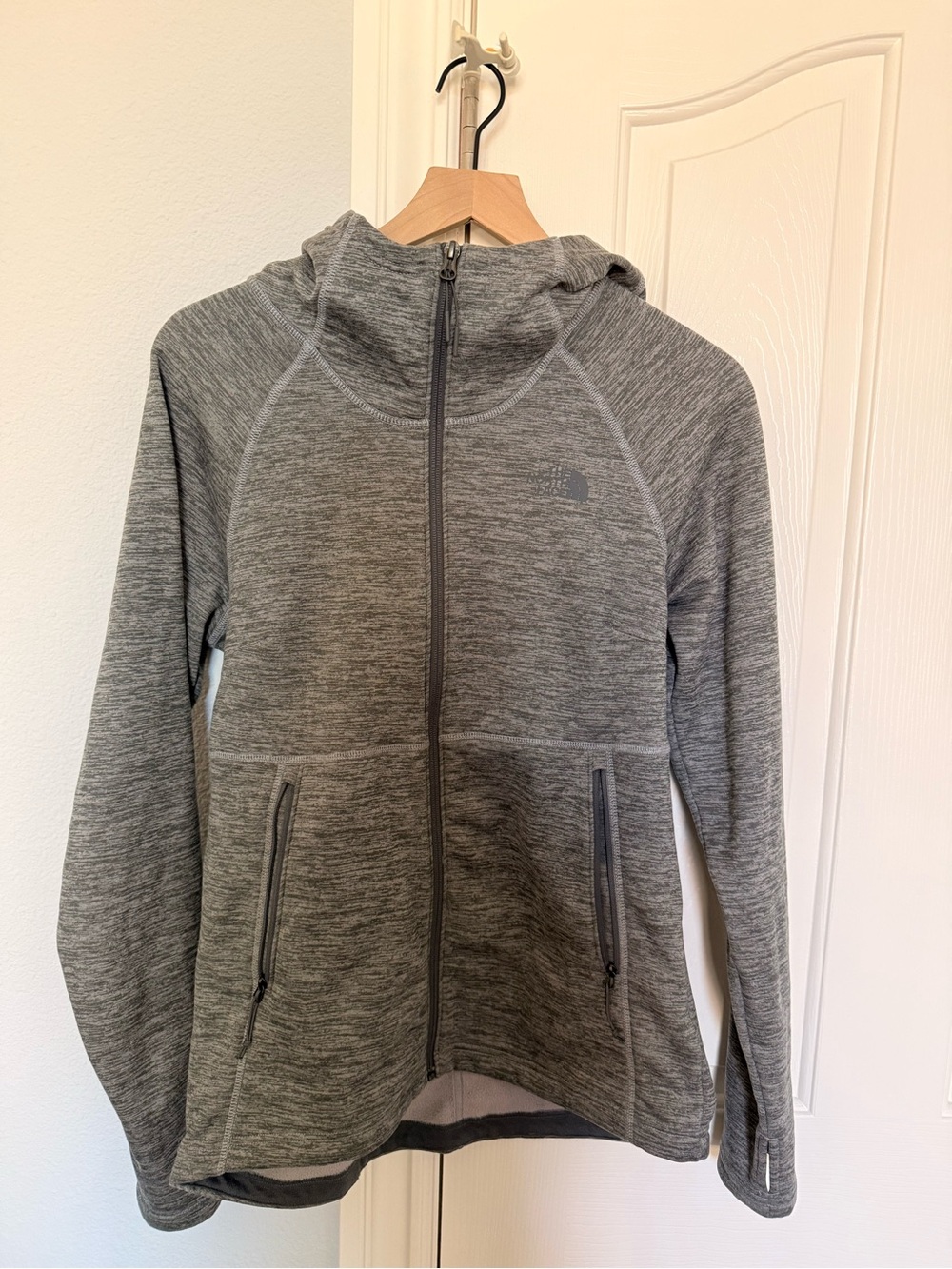 The North Face Women's Heather Gray Full-Zip Hooded Jacket